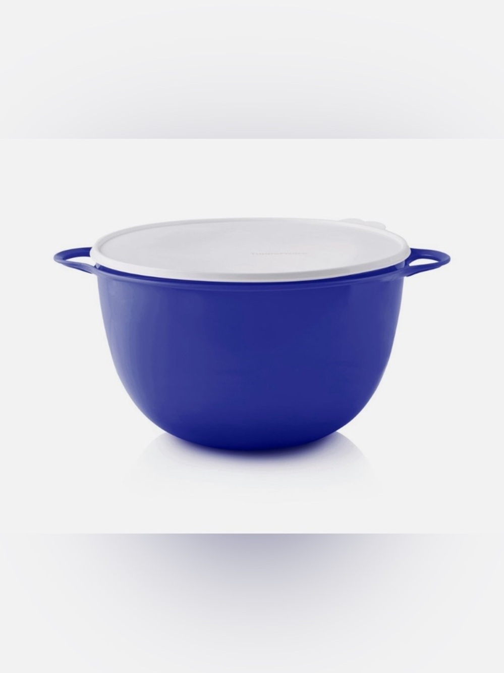 Blue Mixing Bowl with White Lid